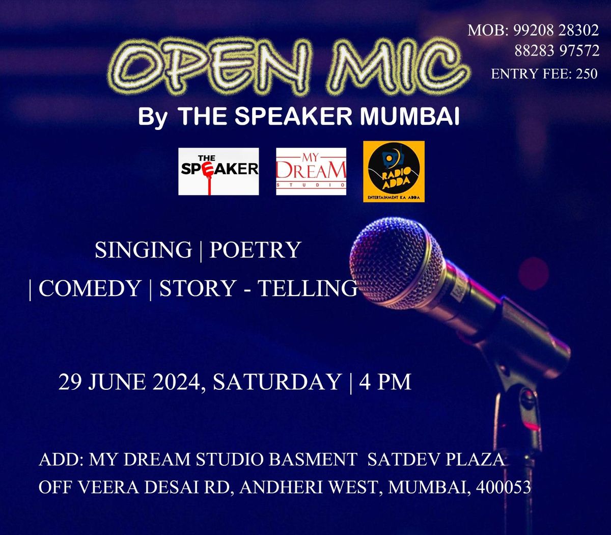 Saturday mixed Open mic?