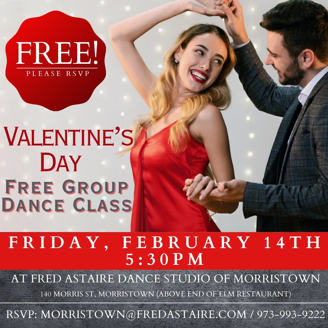 Free Valentine's Day Group Dance Class at Fred Astaire Morristown