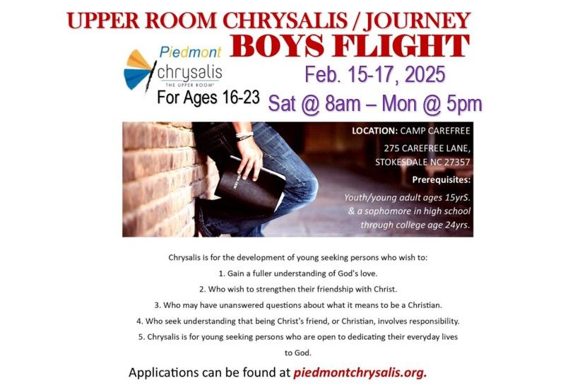 Upper Room Boys Chrysalis & Journey Flight