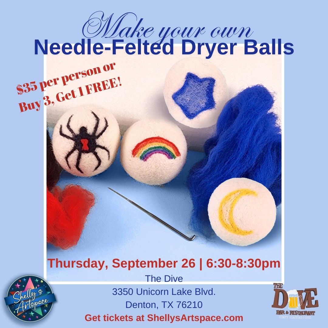 Make your own needle-felted dryer balls