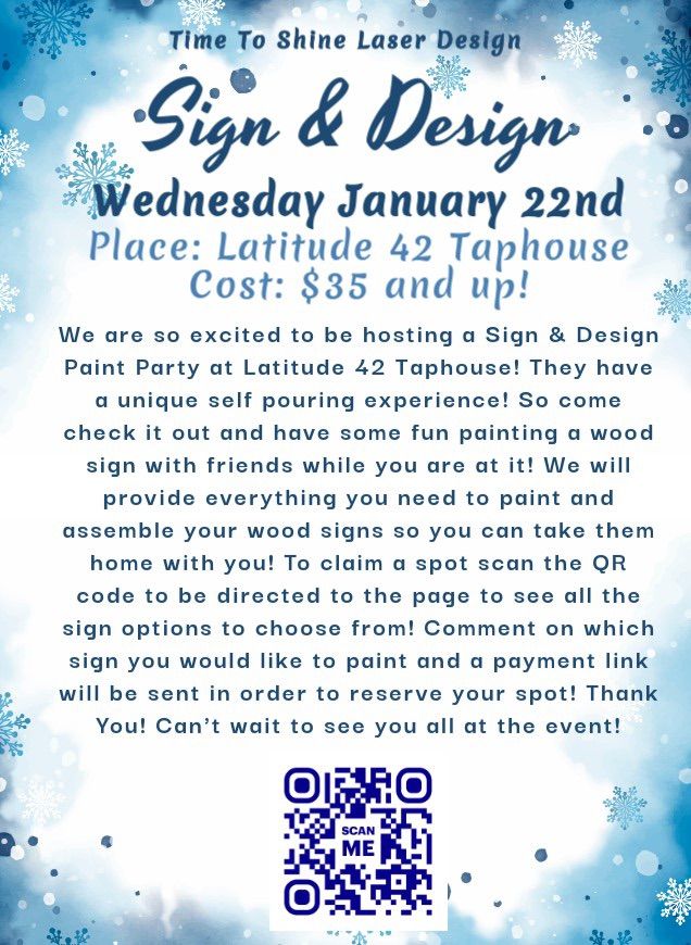 Sign & Design Paint Party at Latitude 42 Taphouse