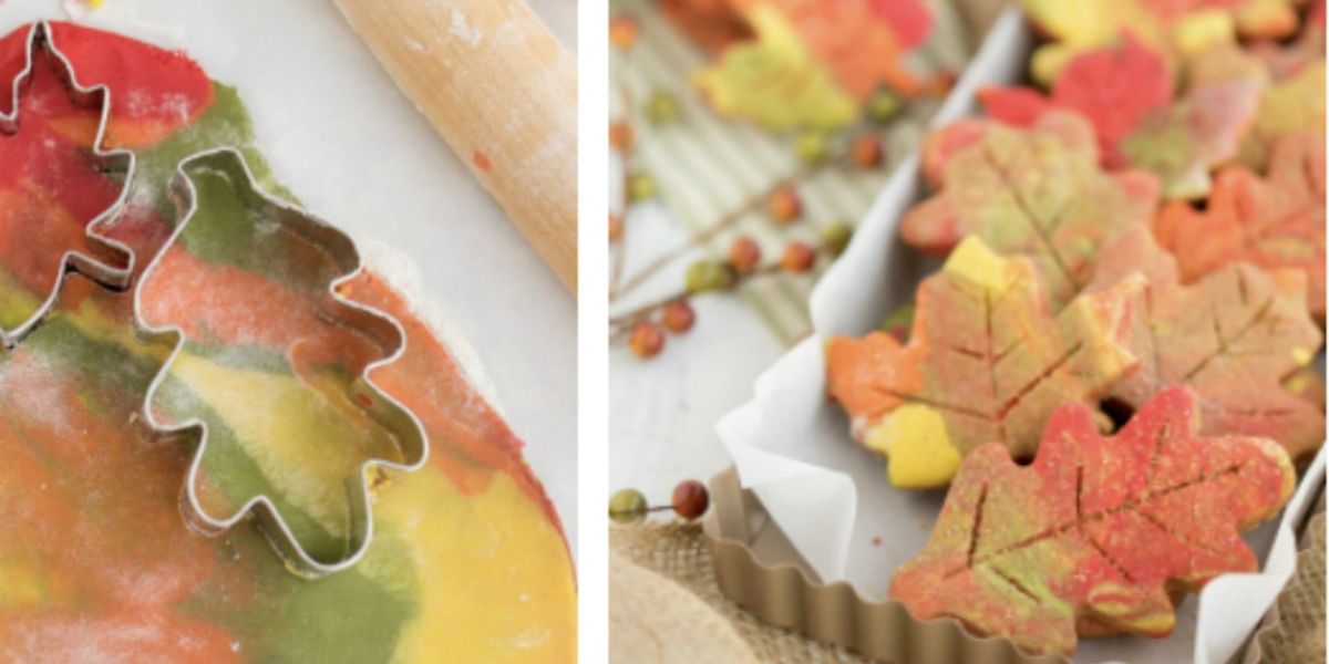 Kid Sugar Cookie Baking and Decorating, Marble Fall Leafs