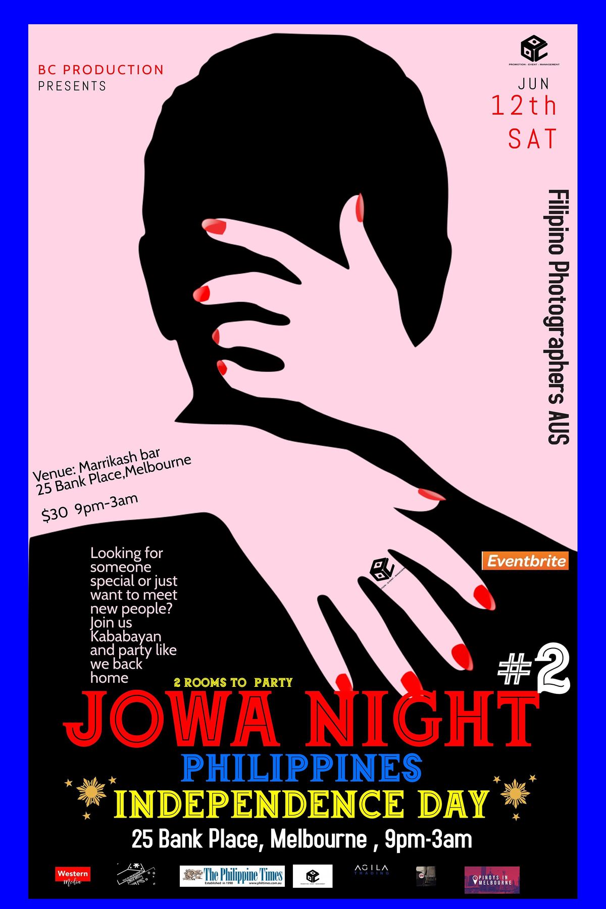 Jowa Night Philippines Independence Day Party Marrakech Cocktail Shisha Lounge Melbourne 12 June To 13 June