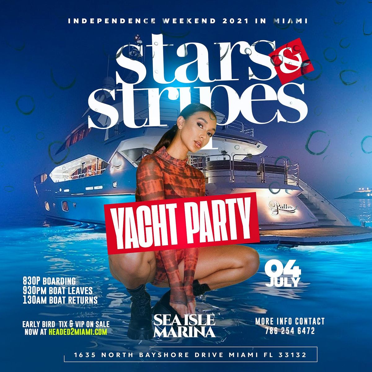 MIAMI STARS N STRIPES YACHT PARTY (Red White & Blue)