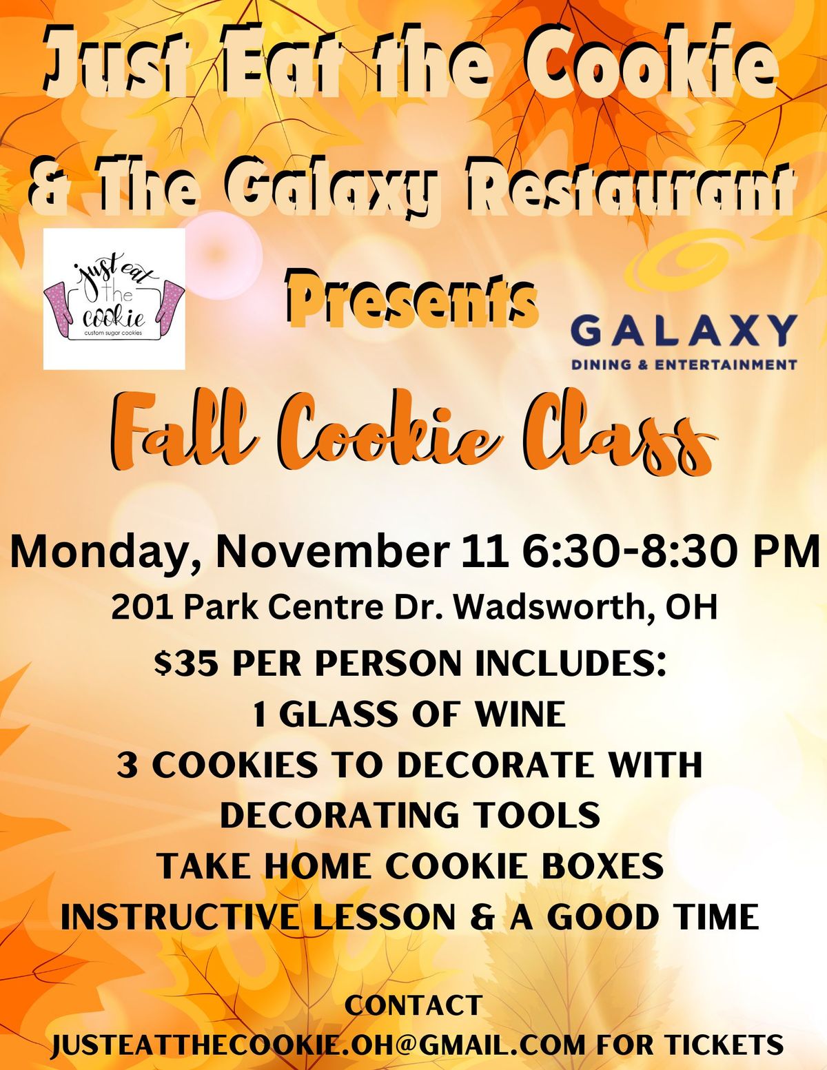 Fall Cookie Class w\/ Just Eat the Cookie