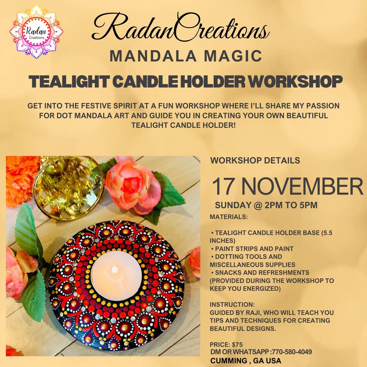 Mandala Magic: Tealight Candle Holder Workshop