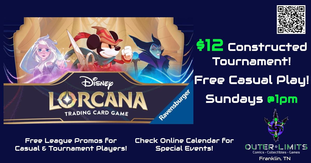 $12 Lorcana Constructed Tournament & Free League Play!