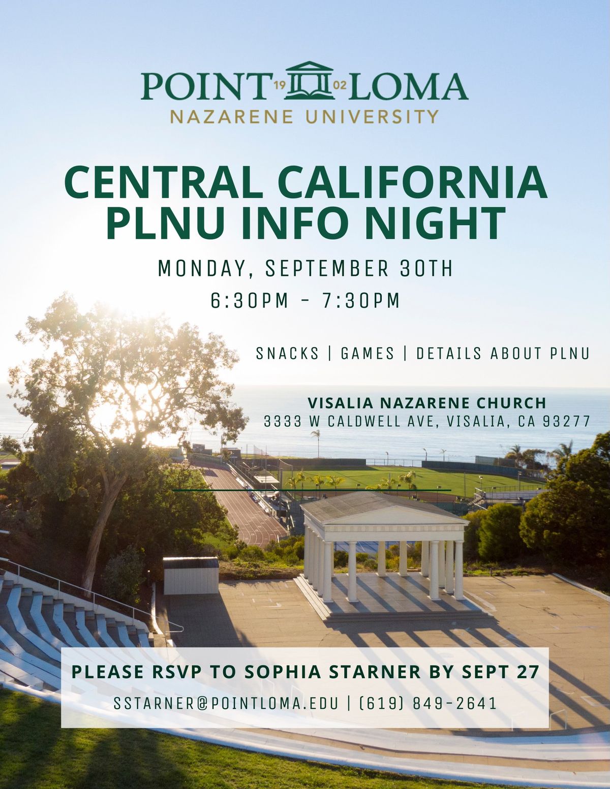 PLNU Central Cal Info Night