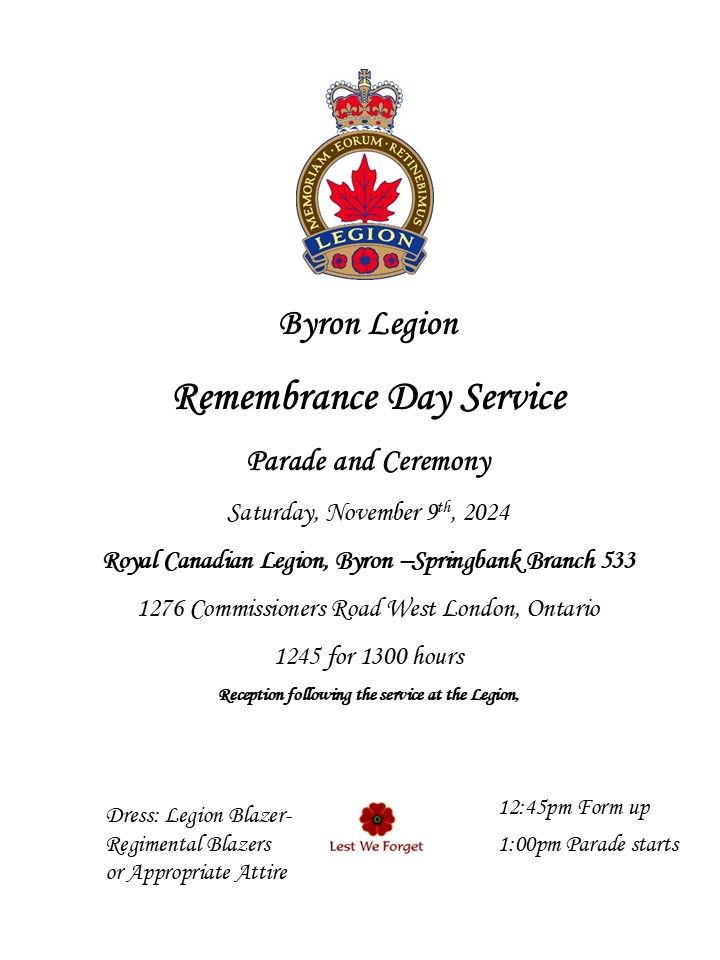 Byron Legion - Remembrance Day Service