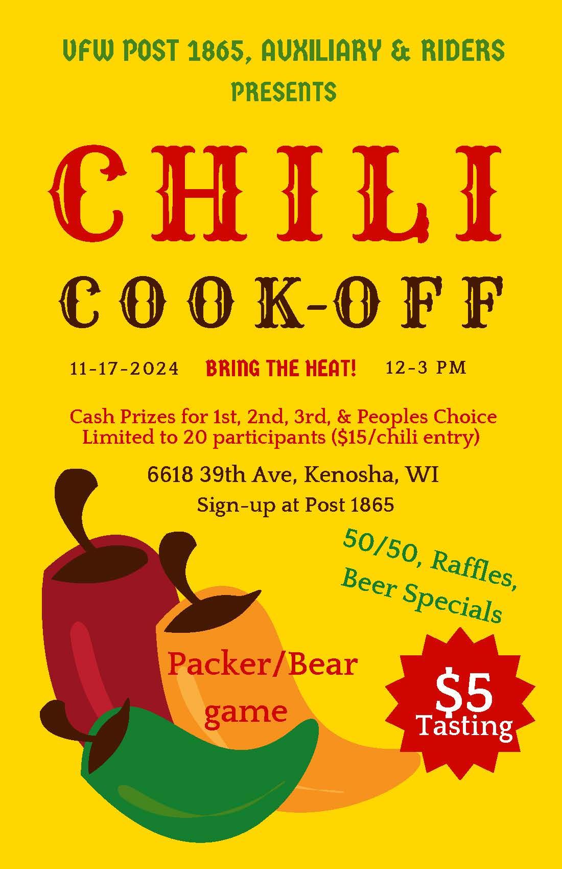 Chili Cook Off \/ Packer vs Bears