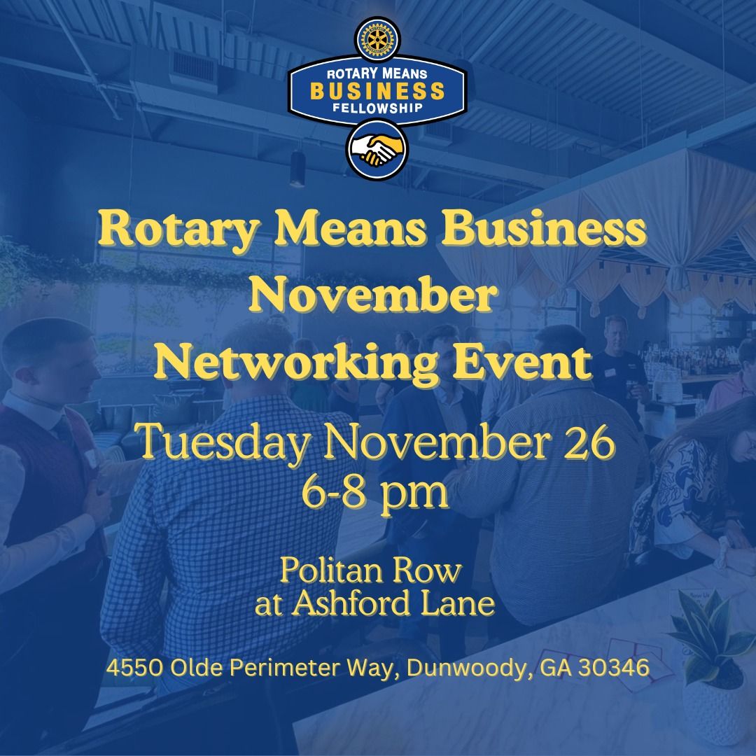 Rotary Means Business November Networking Event 