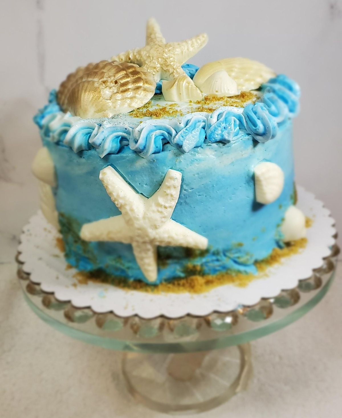 Tweens Teens Cake Class Camp Seashell Starfish Cake With Buttercream Fran S Cake Candy Supplies Fairfax 19 August 21