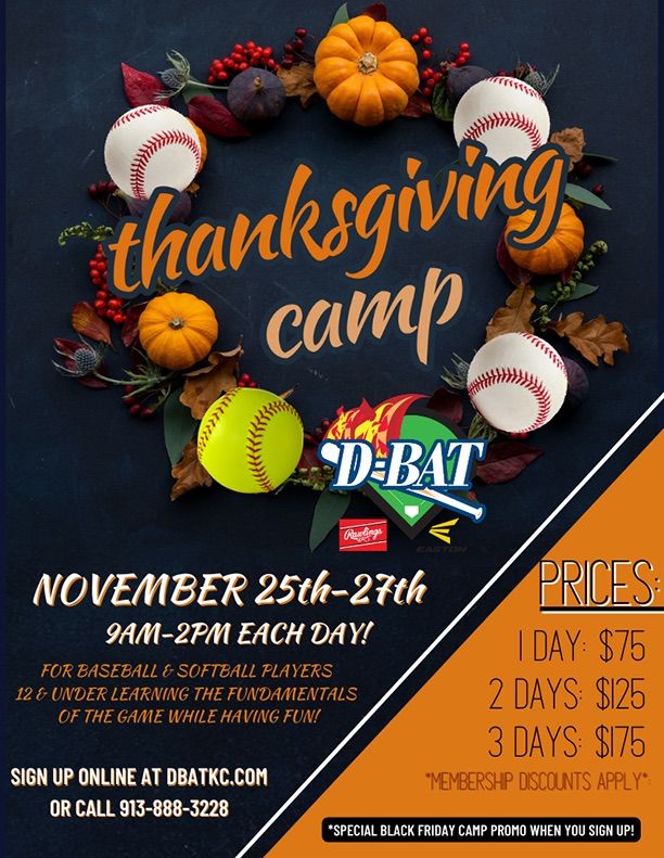 Thanksgiving Break Baseball & Softball Camp