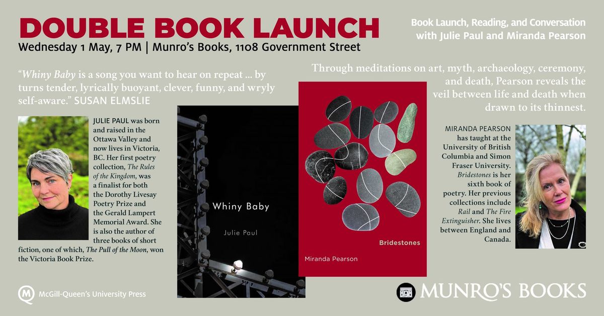Double Poetry Launch: Julie Paul and Miranda Pearson