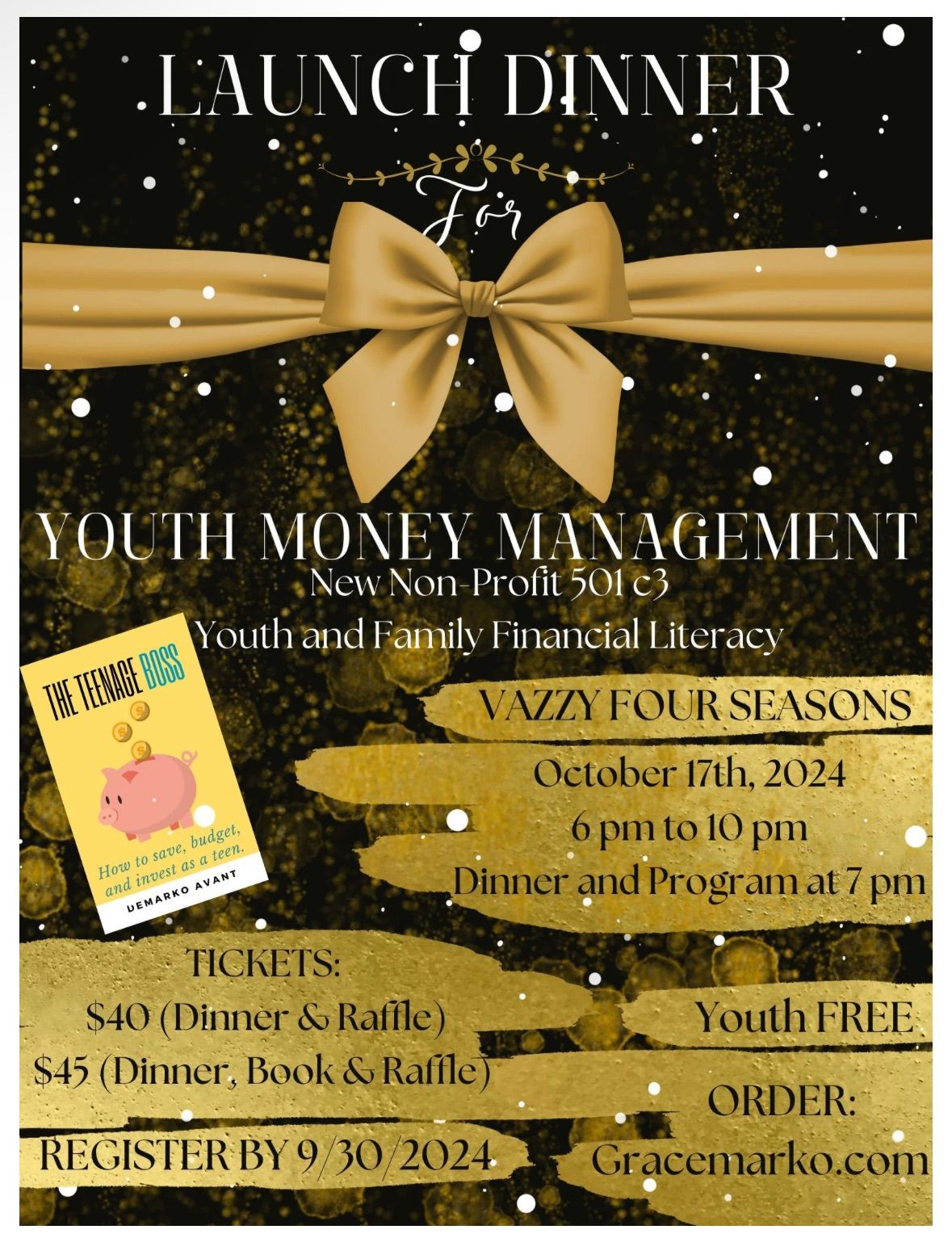 Launch Dinner for Nonprofit Youth Money Management 