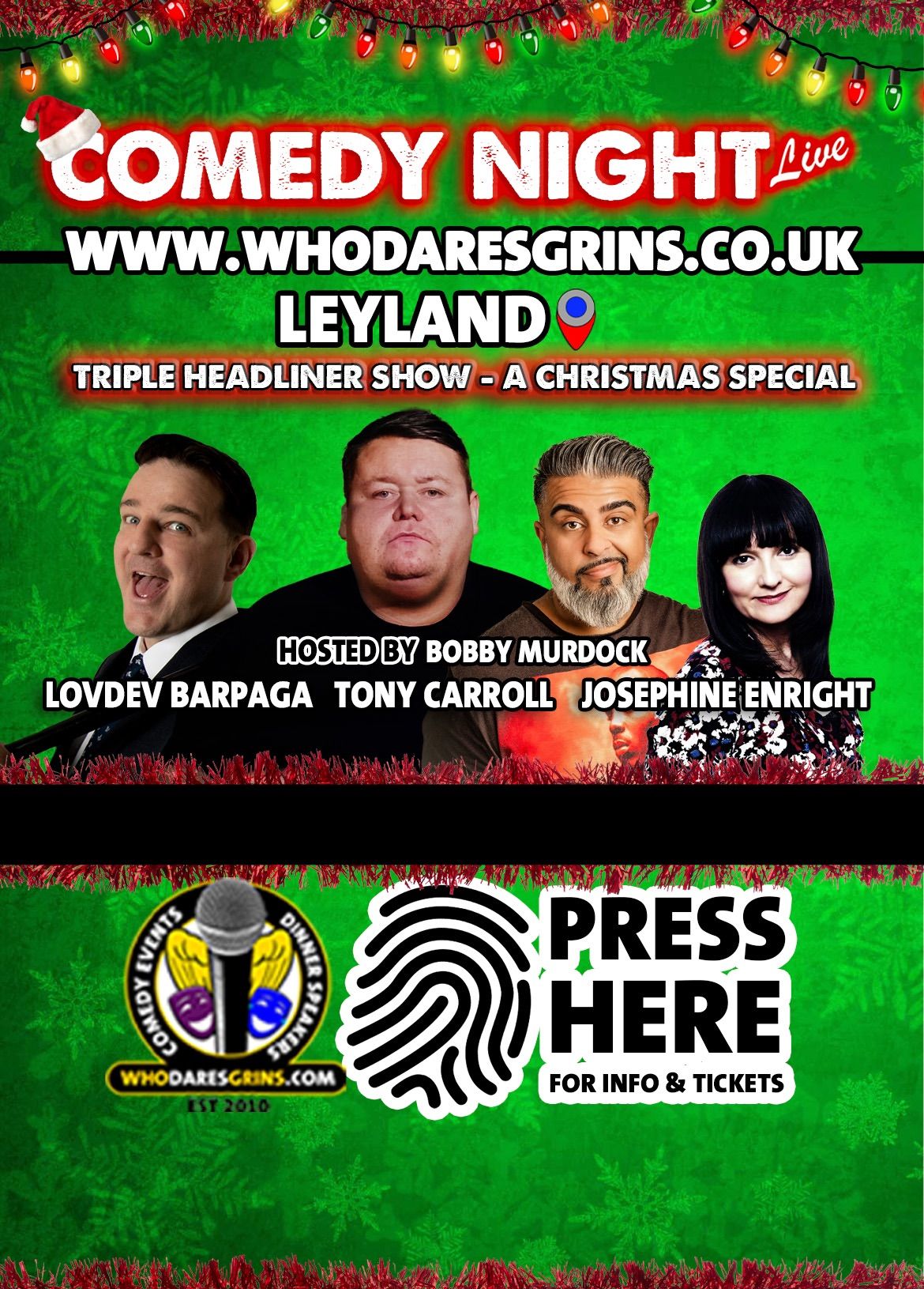 Christmas Comedy Night Live Triple Headliner Show 