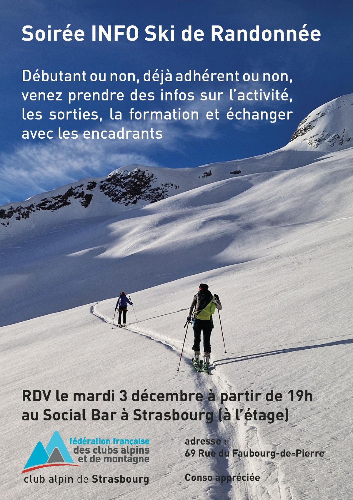 Soir\u00e9e d'information  "ski de rando" du CAF Strasbourg