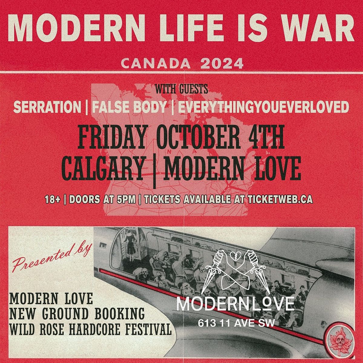 Modern Life Is War w\/guests Serration, False Body, and EYEL 