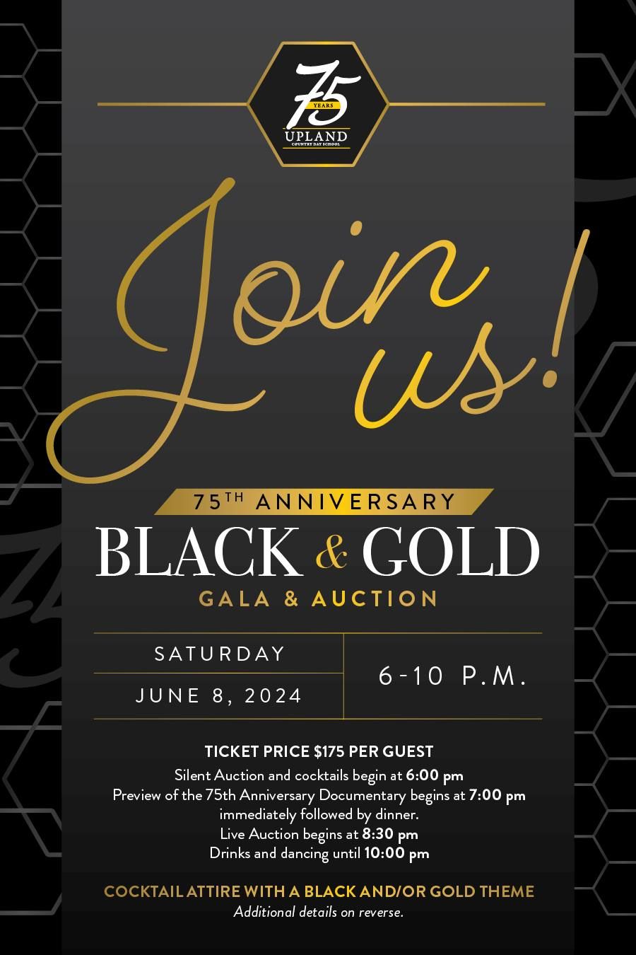 75th Anniversary Black & Gold Gala and Auction