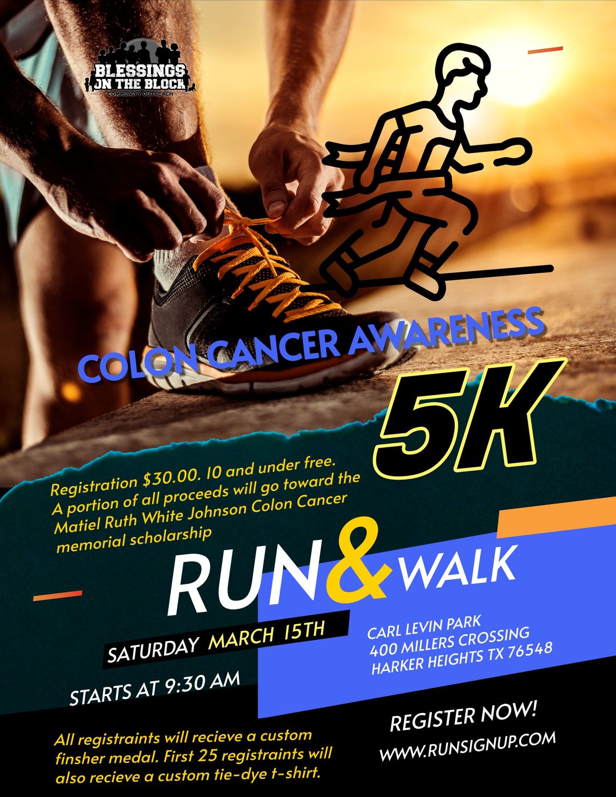 Blessings On The Block Colon Cancer Awareness 5K Run & Walk