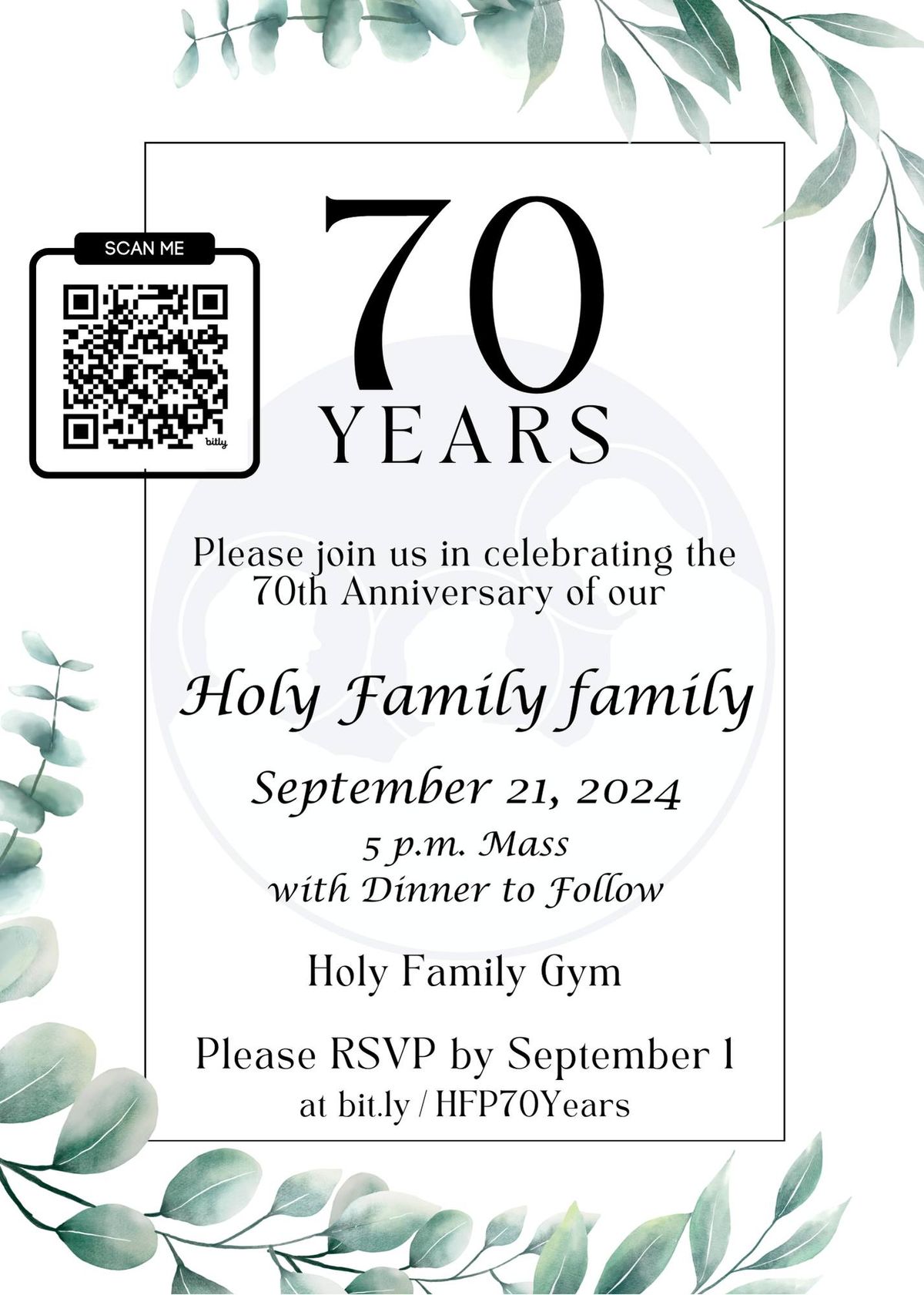 Holy Family 70th Anniversary Celebration Mass & Dinner