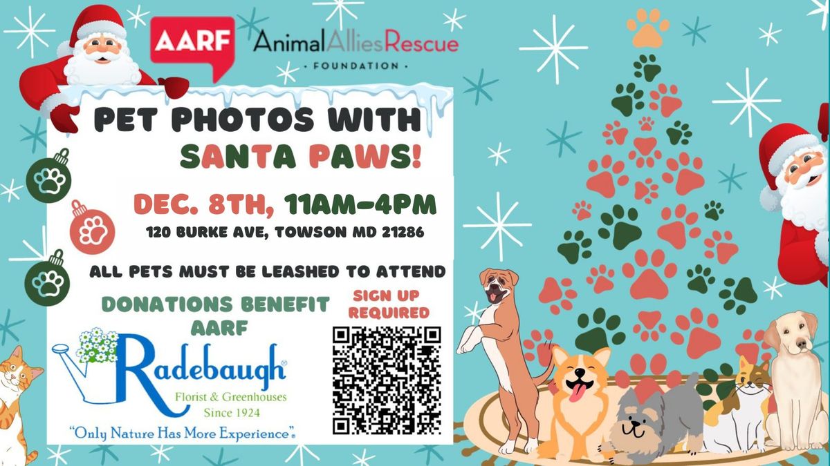 Pet Photos with Santa Paws benefitting AARF!