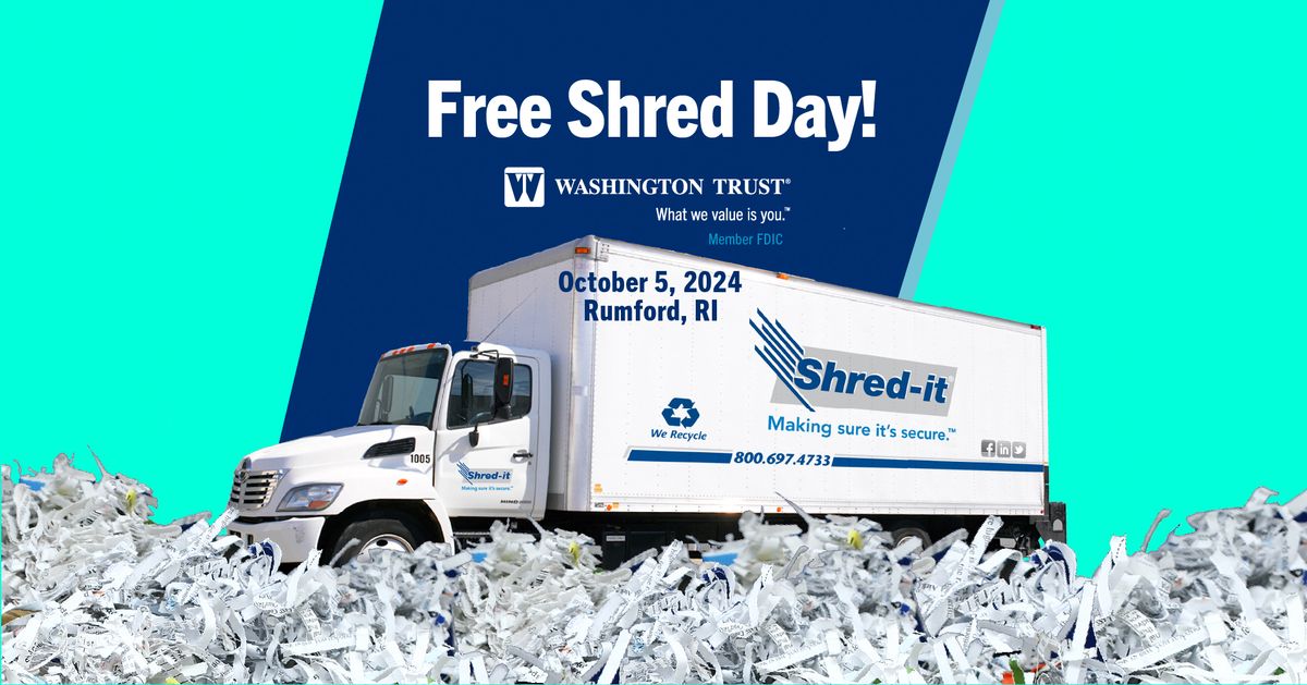 Rumford, RI - Free Shred Day! Oct. 5th, 2024