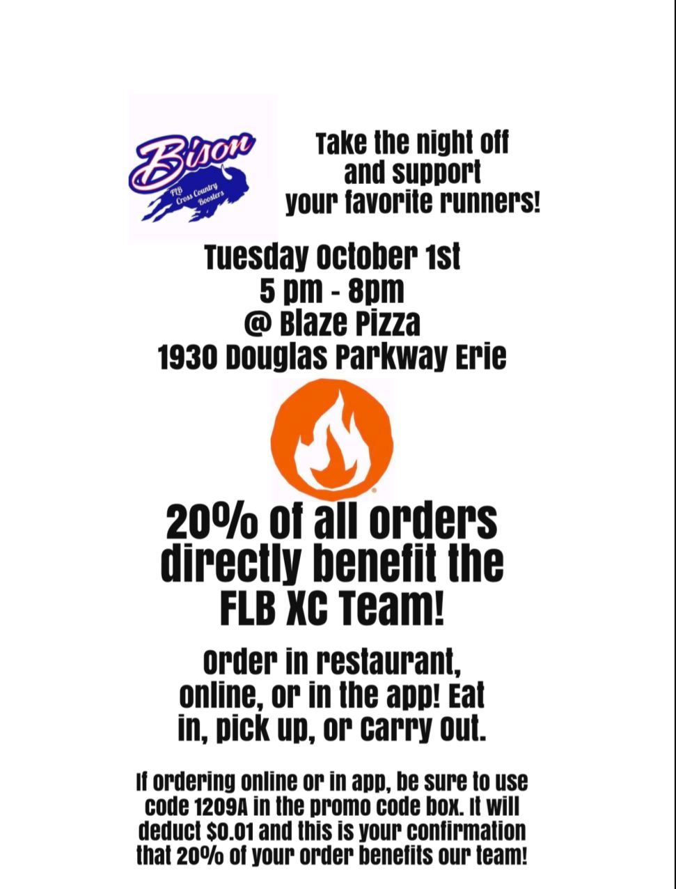 Blaze Pizza FLB XC Fundraiser