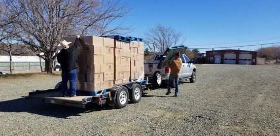 Farmer's to Families food boxes at the Mayer Rec Center