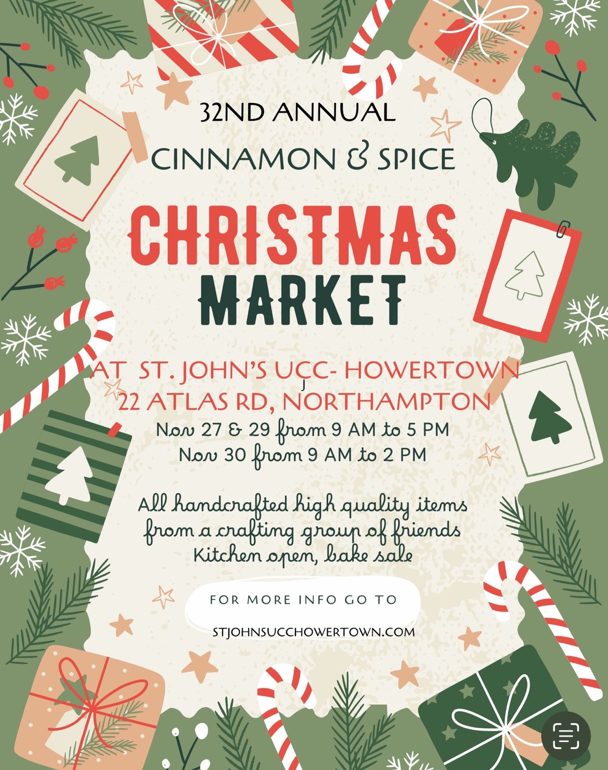 32nd Annual Cinnamon & Spice Holiday Gift & Craft Market