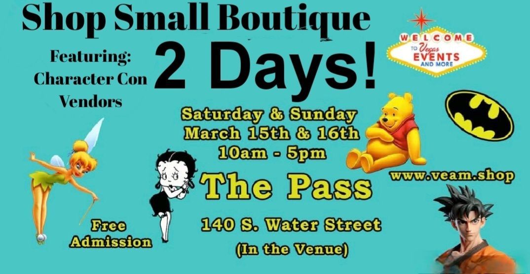 Shop Small Boutique: Featuring character con vendors