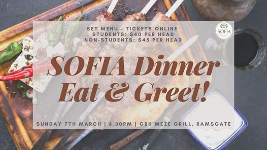 SOFIA Dinner - Eat & Greet!