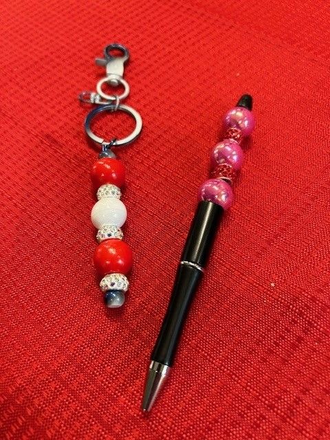 Jewelry Making Class Beaded Key chain and pen