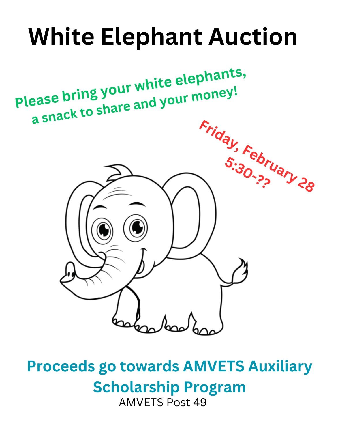 AMVETS Ladies Auxiliary White Elephant Auction