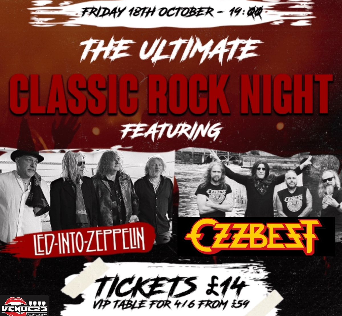 Ozzbest & Led-into-Zeppelin. classic rock double headline show - Venue23 Wakefield 