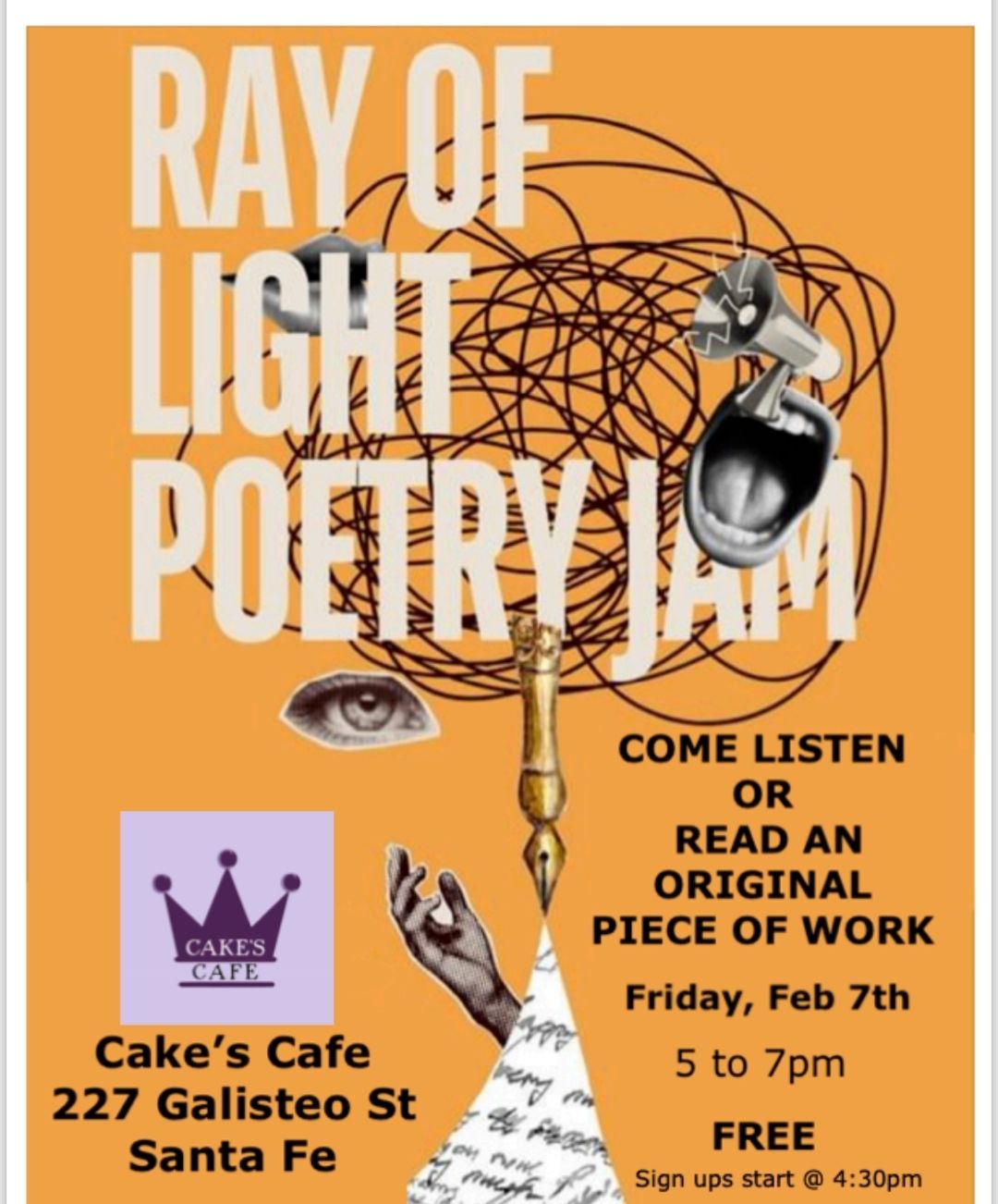 Ray of Light Poetry Jam @ Cake's