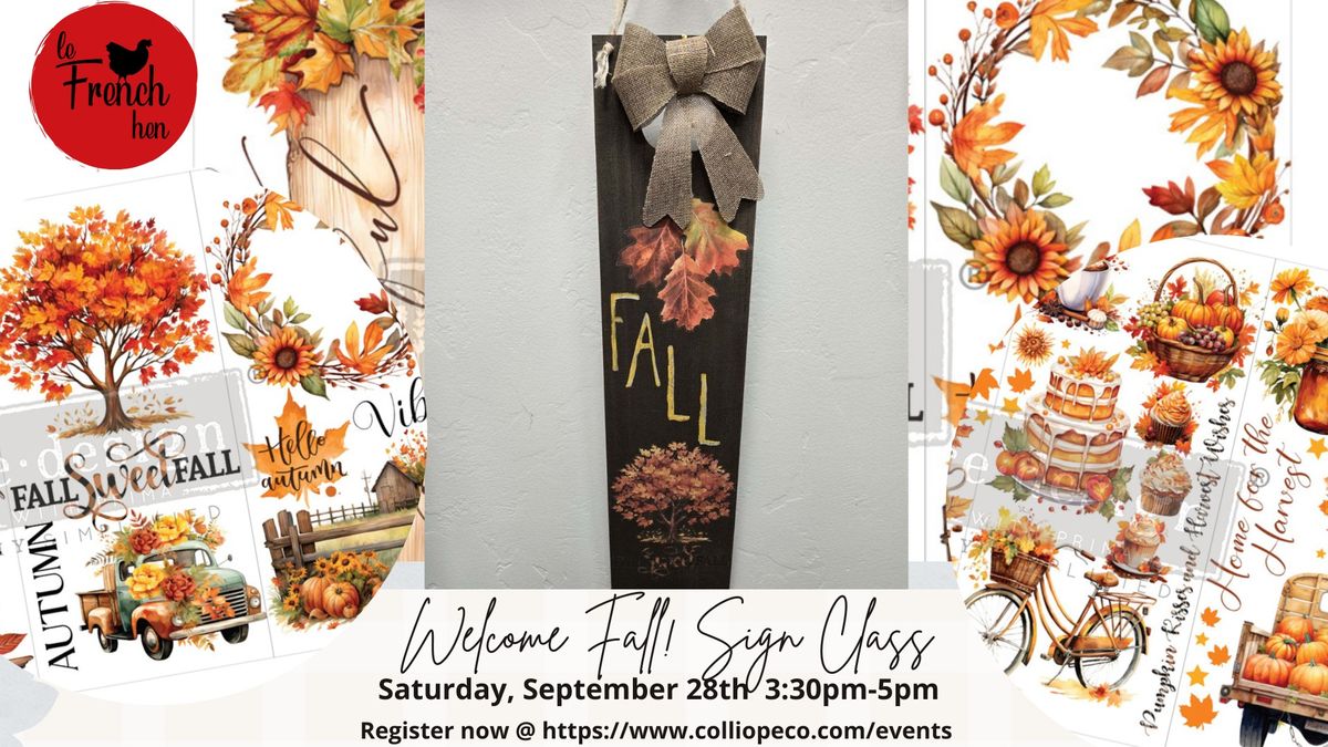 Welcome Fall Sign Class