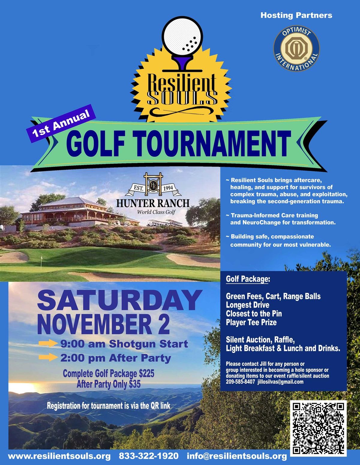 Join Us for a Golf Tournament to Support Resilient Souls at Hunter Ranch Golf Course 