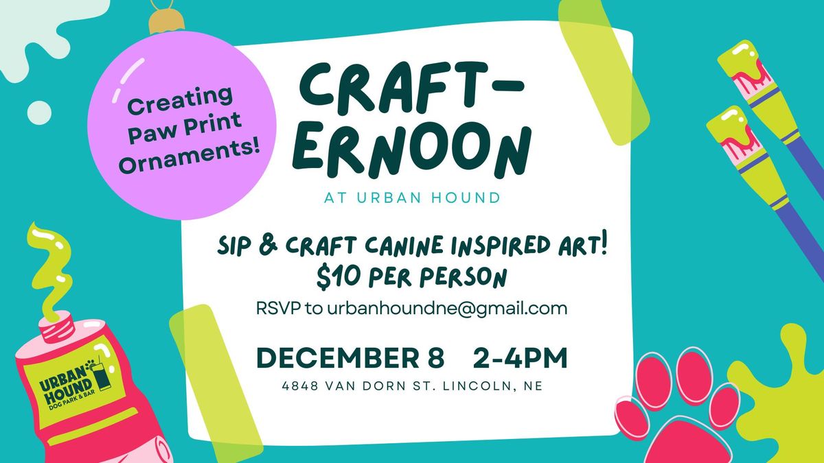 Paw Print Ornament Craft-ernoon at Urban Hound Dog Park & Bar