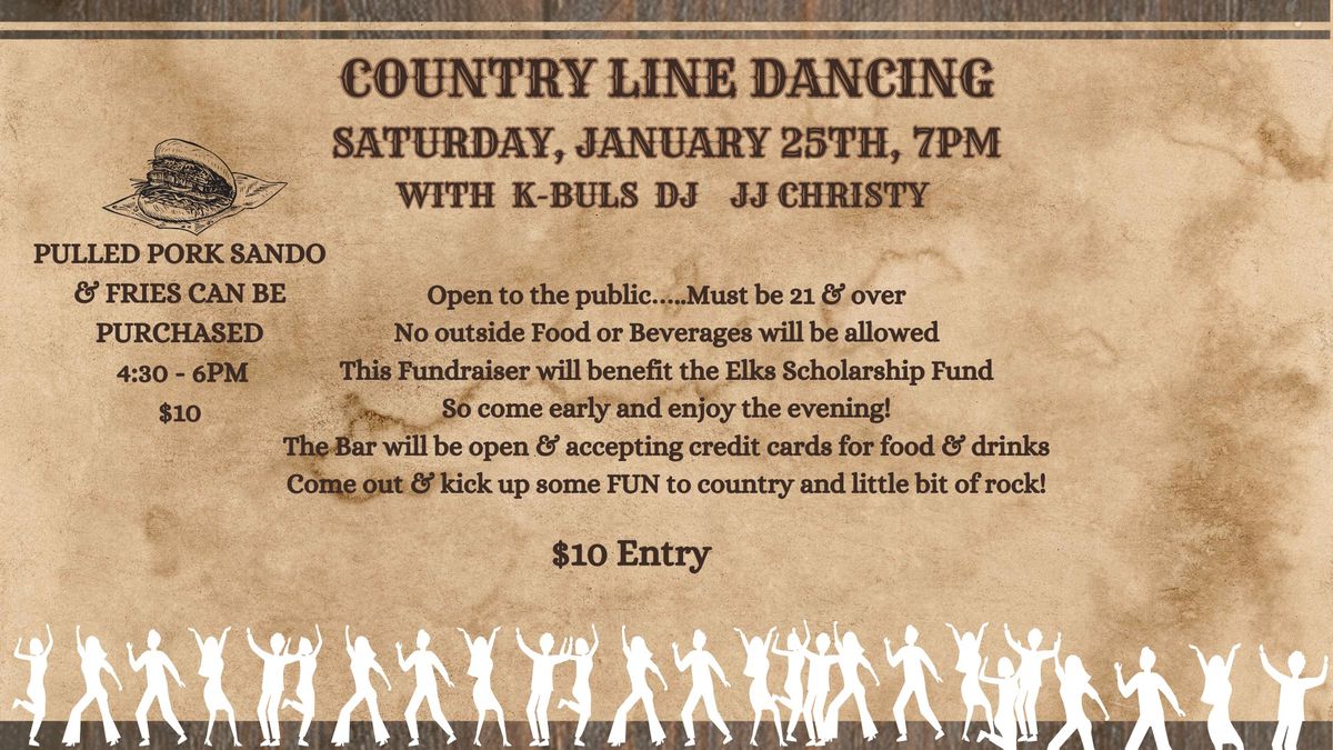 Line Dancing ~ January 25th with Kbuls DJ JJ Christy