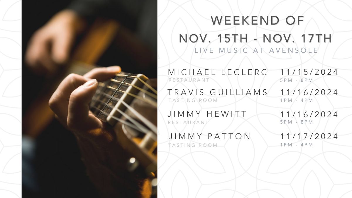 Live Music: Nov. 15th - Nov. 17th