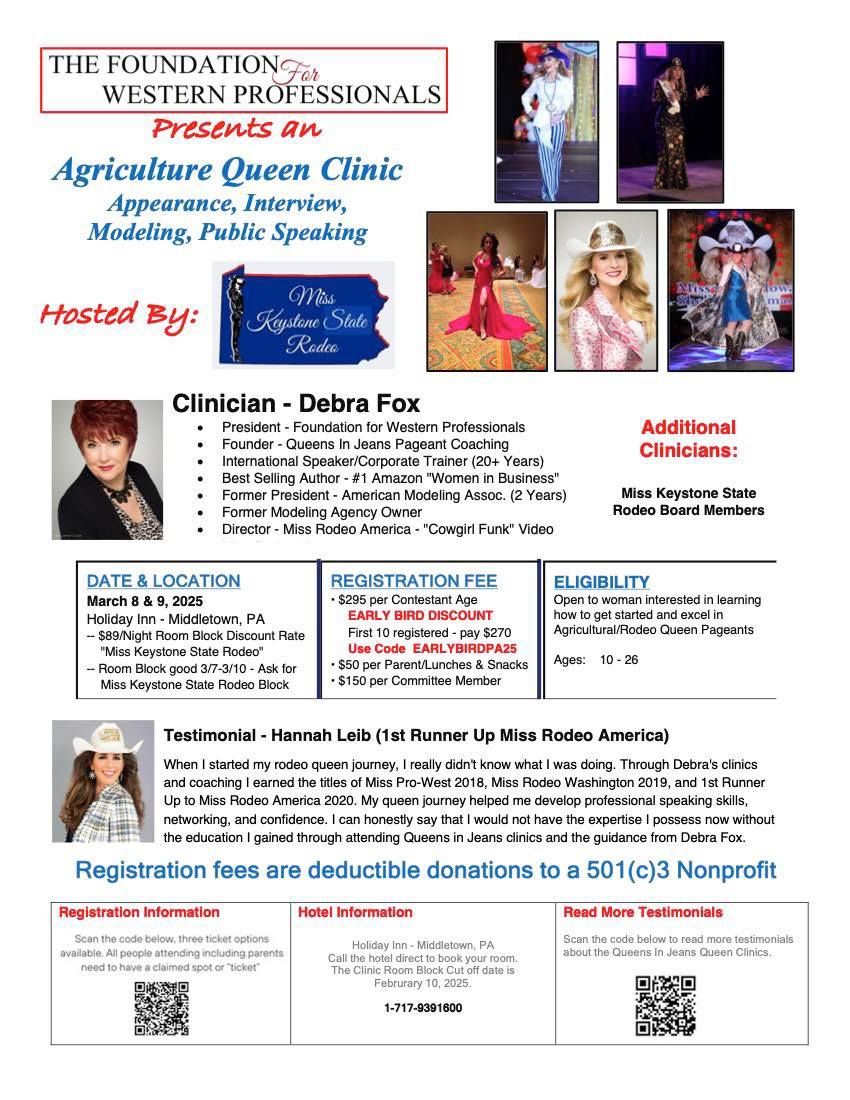 2nd Annual Ag\/Rodeo Queen Clinic! 