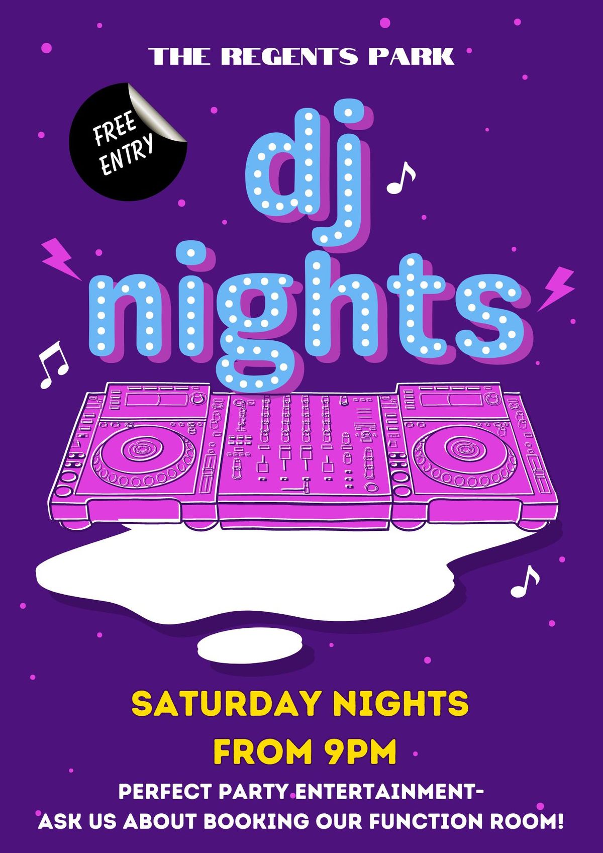 DJ NIGHTS AT THE REGENTS PARK | SATURDAYS
