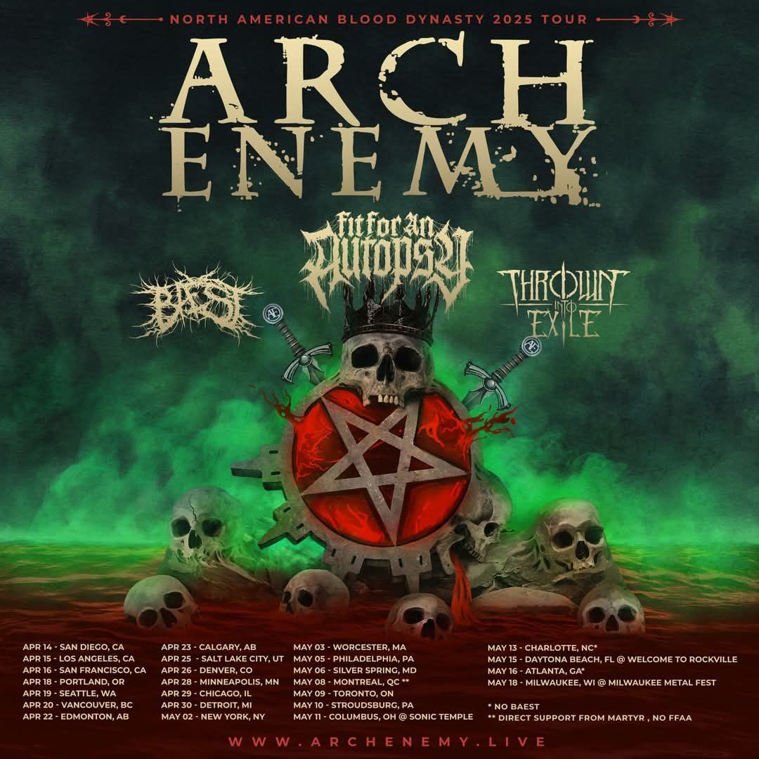 Arch Enemy (19+) with Fit For An Autopsy, Baest, Thrown Into Exile