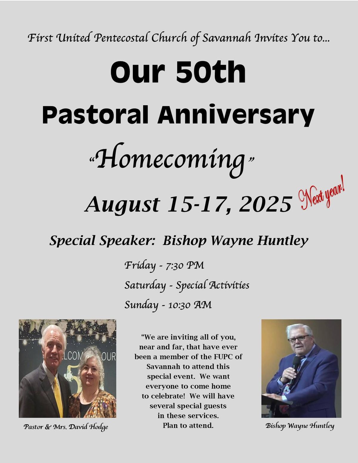 50th Pastoral Anniversary