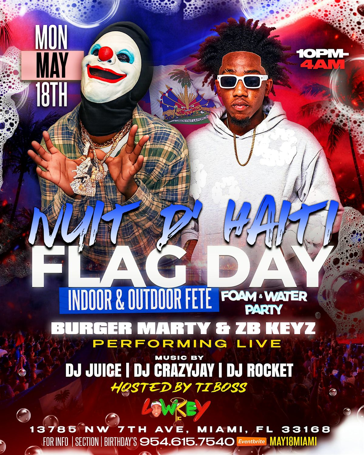 Haitian Flag Day | Indoor + Outdoor \u201cBurger Marty + ZB Keyz\u201d Performing!