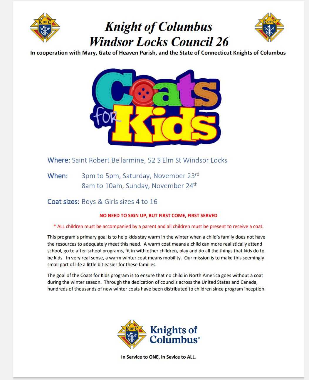 Coats for Kids Windsor Locks 