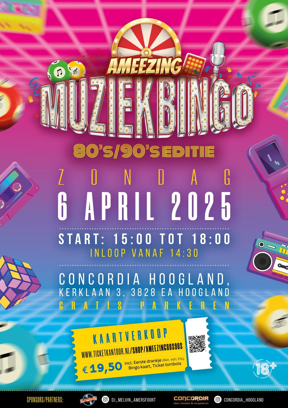 Ameezing Muziekbingo 80s & 90s Editie!