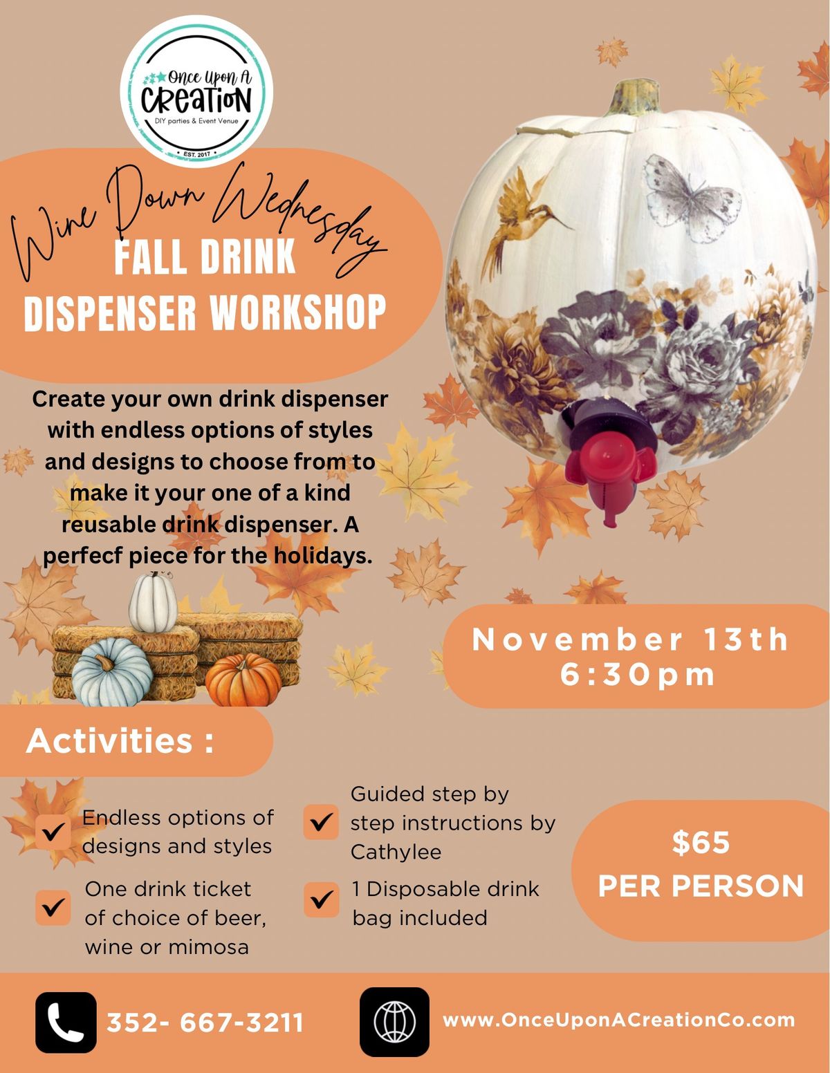 Fall Drink Dispenser Workshop