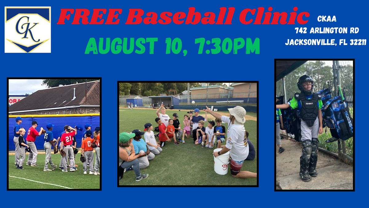FREE Baseball Clinic (Players ages 7-12)